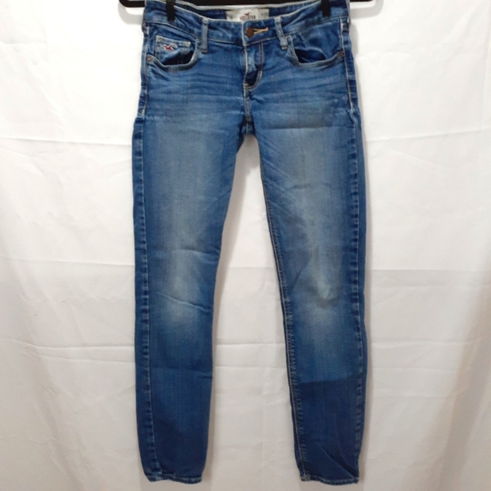 Hollister Jeans Juniors Size 3 Blue Skinny Low Rise Denim Pants Medium Wash